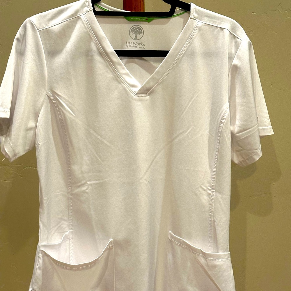 NWOT Healing Hands white scrub top